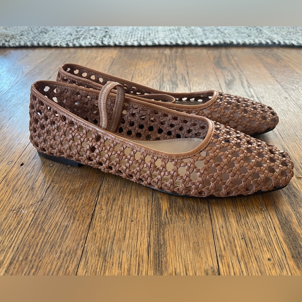 Madewell Greta Ballet Flats Woven Leather Size 10